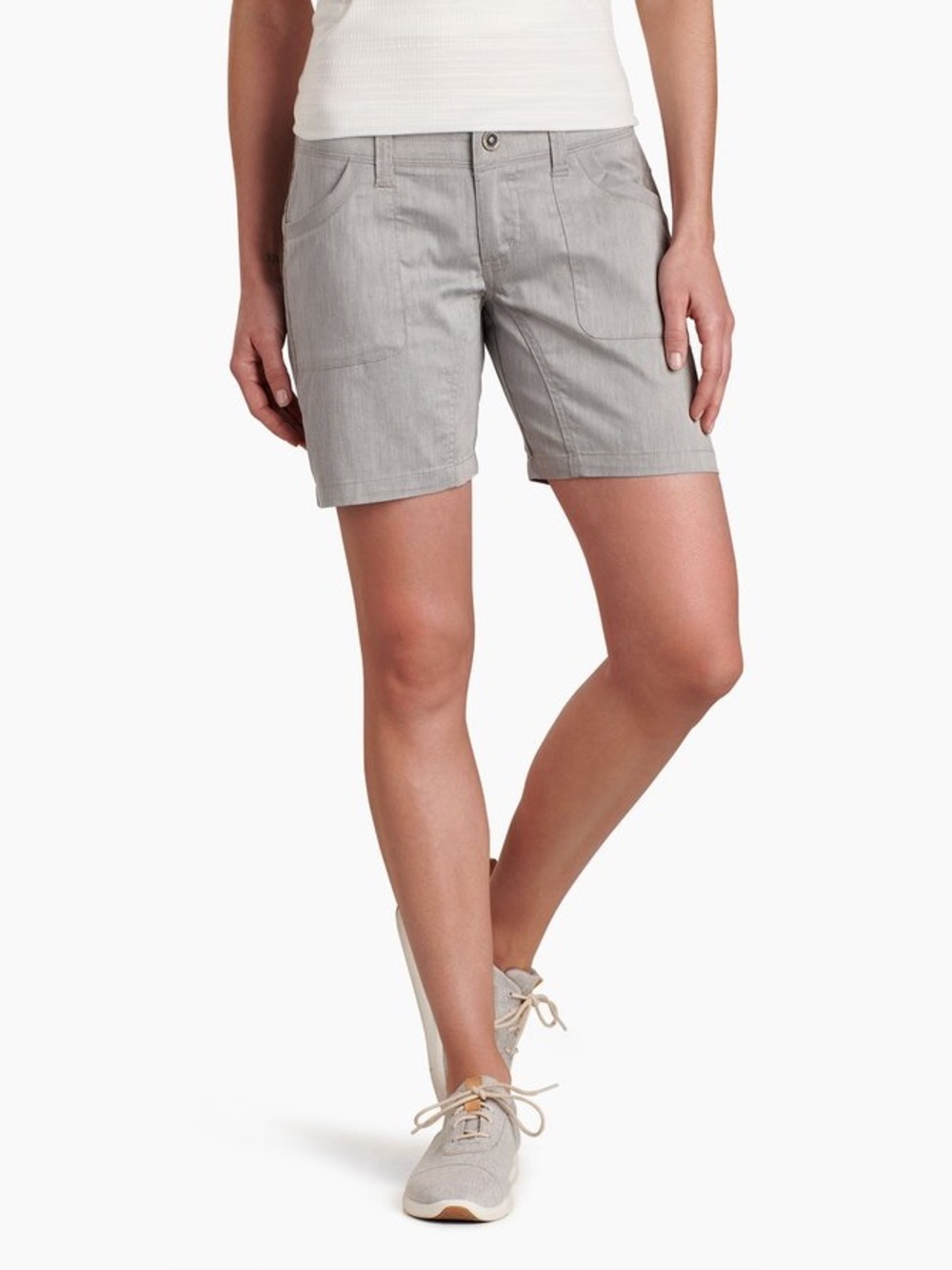 KUHL Women’s‎ Cabo Shorts Gray Cotton Linen Blend Stretch Hiking Size 6